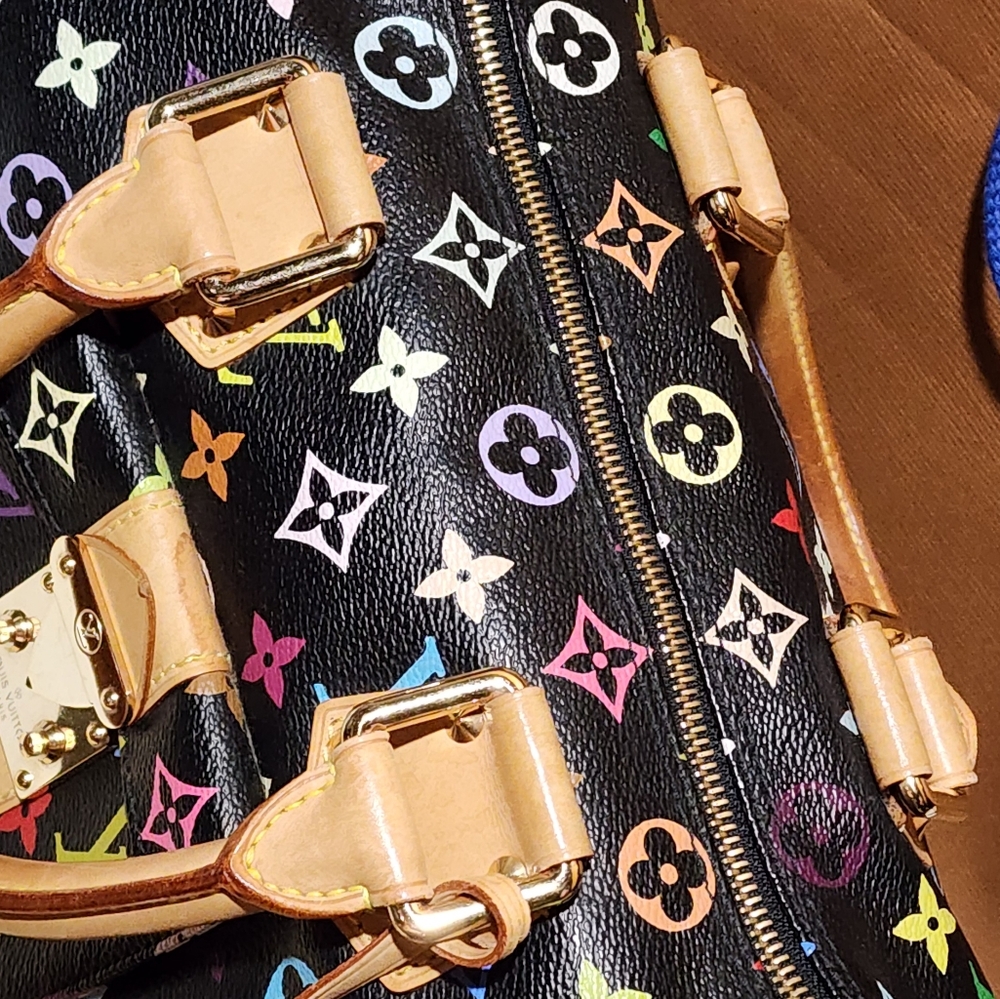 Authentic Loui Vuitton Black Multicolor Speedy 30 - Picture 6 of 15